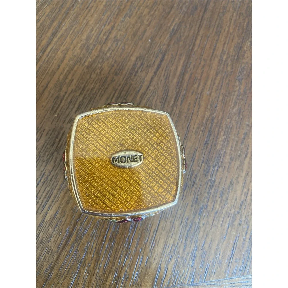 Vintage Monet Guilloche Collectible Enamel Hummingbird Tinker Box,